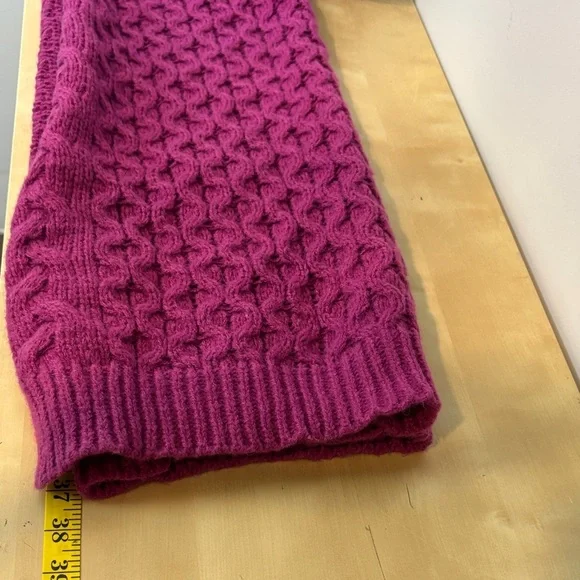 Pink Martini Textured Knit Open Cardigan | Fushia Purple Cozy Layer - Picture 12 of 13